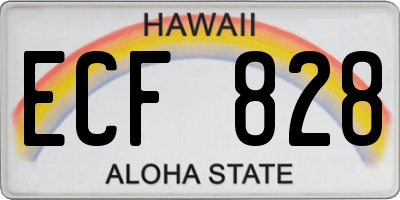HI license plate ECF828