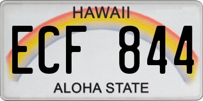 HI license plate ECF844