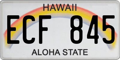 HI license plate ECF845