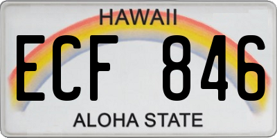 HI license plate ECF846