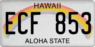 HI license plate ECF853