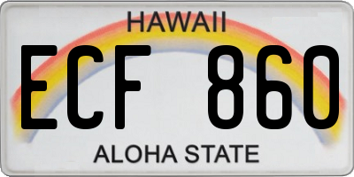 HI license plate ECF860