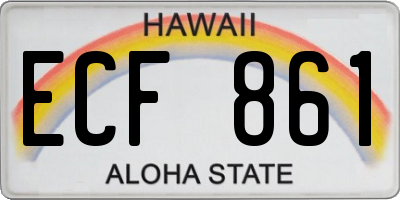 HI license plate ECF861
