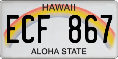 HI license plate ECF867