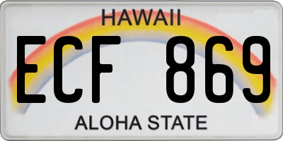 HI license plate ECF869