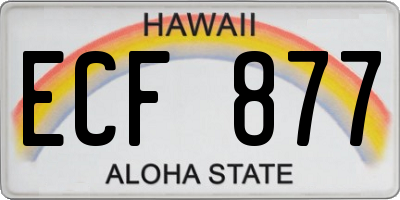 HI license plate ECF877