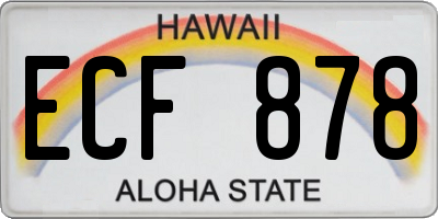 HI license plate ECF878
