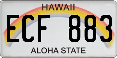 HI license plate ECF883