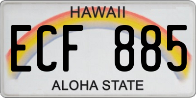 HI license plate ECF885