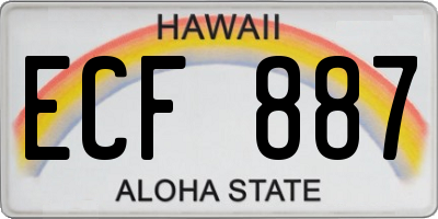 HI license plate ECF887