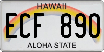 HI license plate ECF890