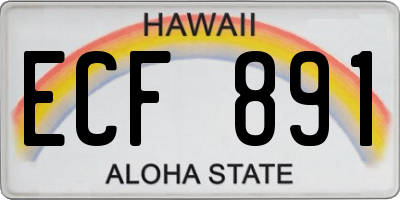 HI license plate ECF891