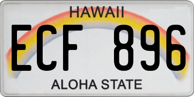 HI license plate ECF896