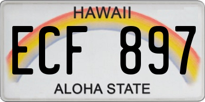 HI license plate ECF897