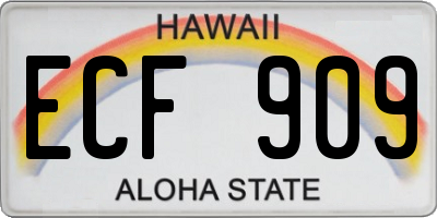 HI license plate ECF909