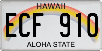 HI license plate ECF910