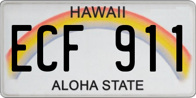 HI license plate ECF911