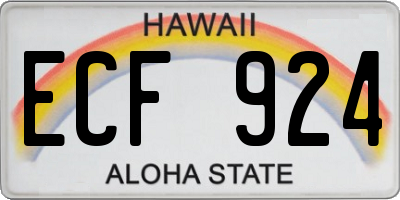 HI license plate ECF924
