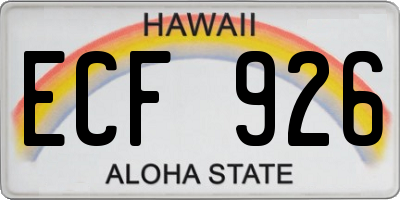 HI license plate ECF926