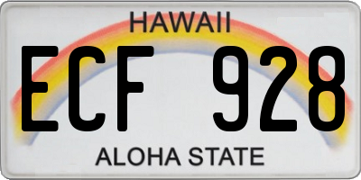 HI license plate ECF928