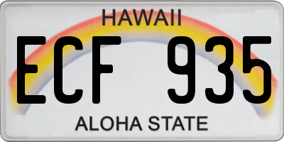 HI license plate ECF935