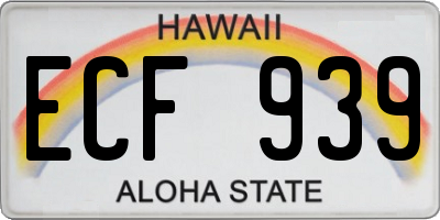 HI license plate ECF939
