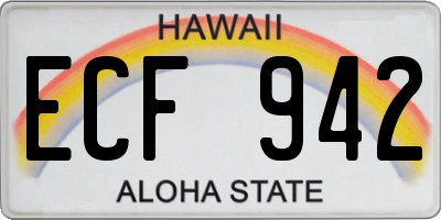 HI license plate ECF942