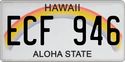 HI license plate ECF946
