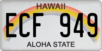HI license plate ECF949