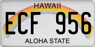 HI license plate ECF956