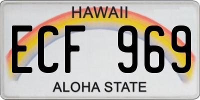 HI license plate ECF969