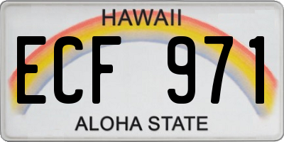 HI license plate ECF971