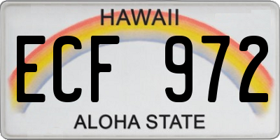 HI license plate ECF972