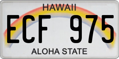 HI license plate ECF975
