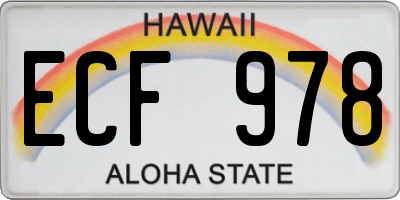HI license plate ECF978