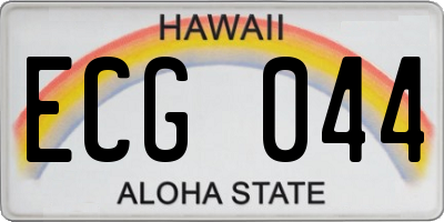 HI license plate ECG044