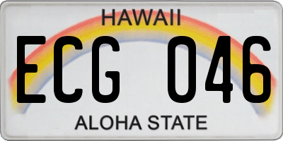 HI license plate ECG046
