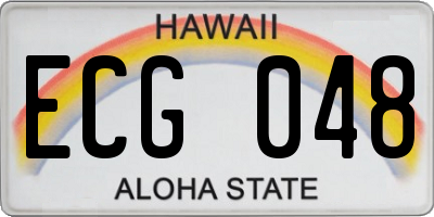 HI license plate ECG048