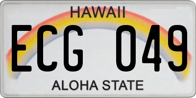 HI license plate ECG049
