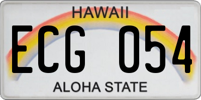HI license plate ECG054