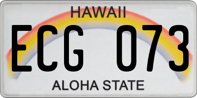 HI license plate ECG073