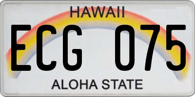 HI license plate ECG075