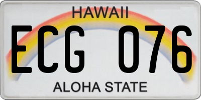 HI license plate ECG076