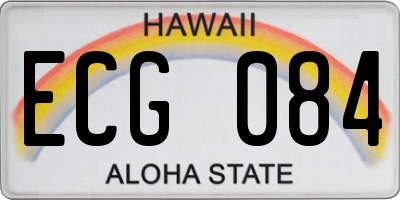 HI license plate ECG084