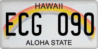 HI license plate ECG090