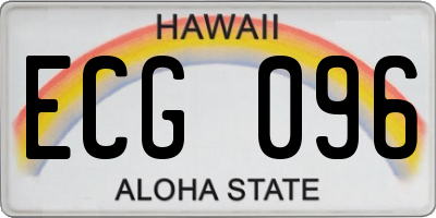 HI license plate ECG096