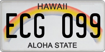 HI license plate ECG099