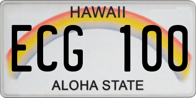 HI license plate ECG100