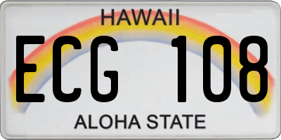 HI license plate ECG108