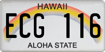 HI license plate ECG116